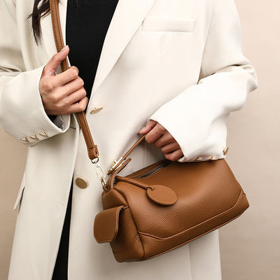 Soft Leather Large Capacity Crossbody  Bag