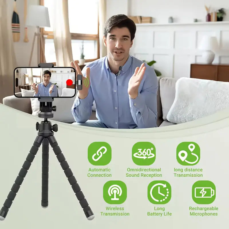 Wireless Lavalier Microphone – Clip-On Mic with Noise Reduction