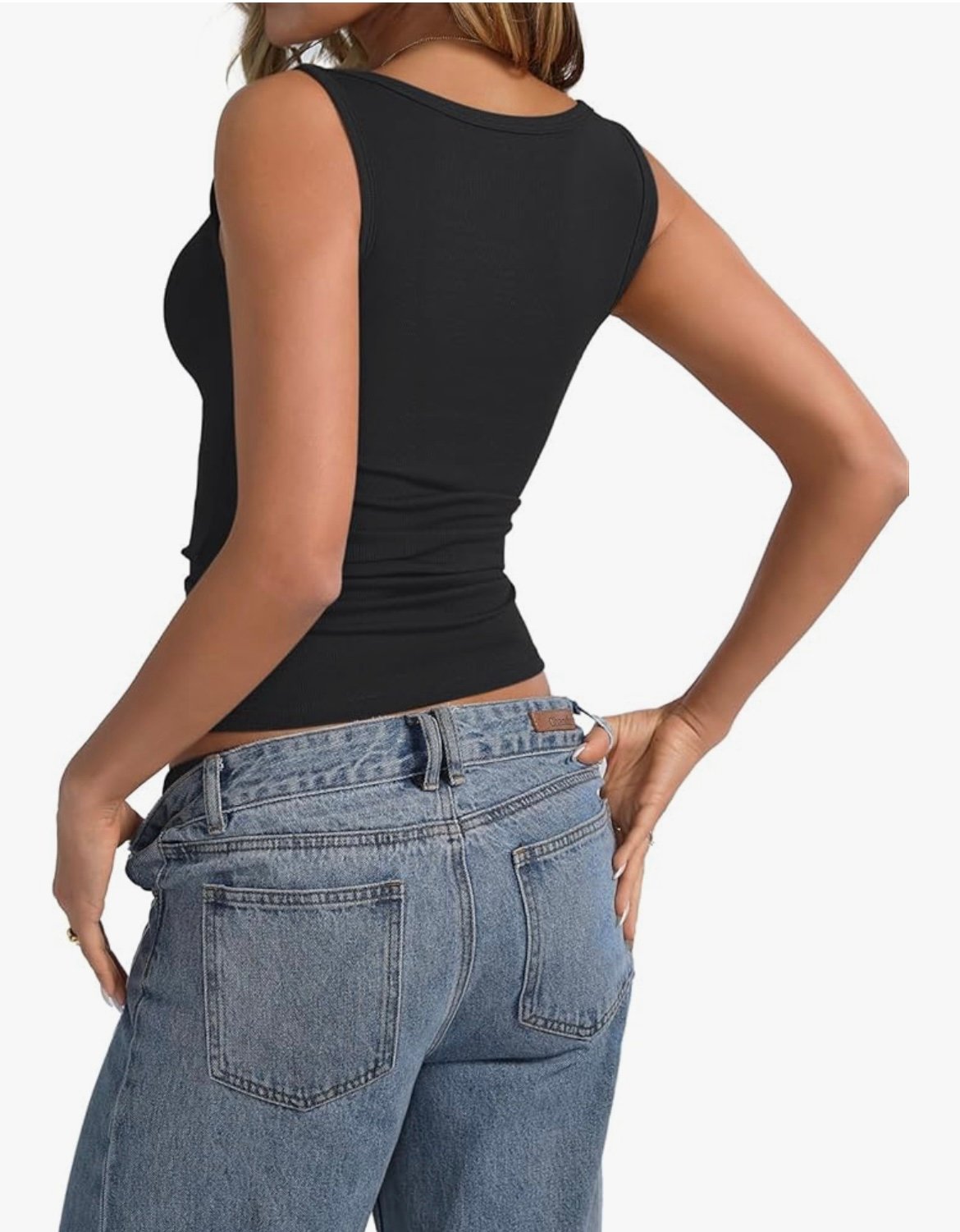 Womens Sleeveless Ribbed Tank Tops Boat Neck Slim Fit Shirts Summer Be