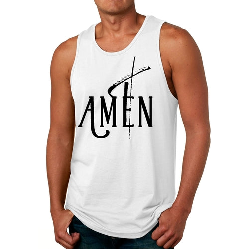 Mens Fitness Tank Top Graphic T-shirt Amen Black Print