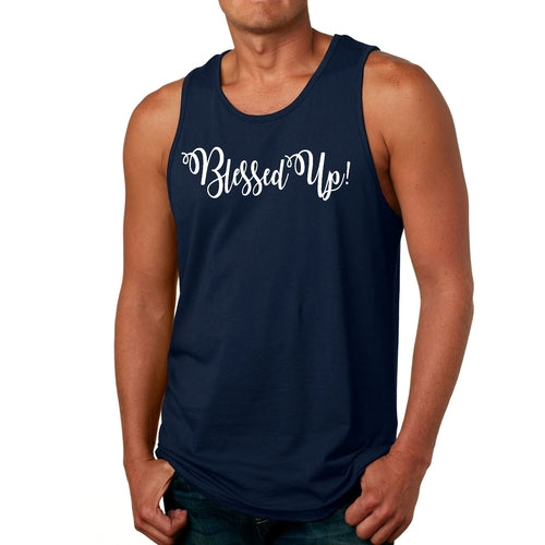 Mens Fitness Tank Top Graphic T-shirt Blessed Up