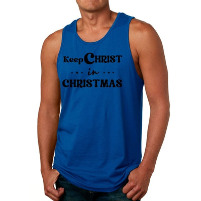 Mens Fitness Tank Top Graphic T-shirt Keep Christ in Christmas
