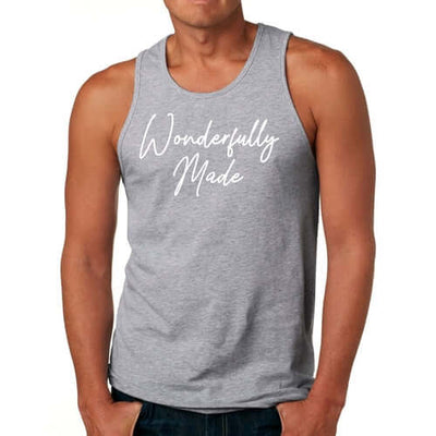 Mens Fitness Tank Top Graphic T-shirt Wonderfully Made