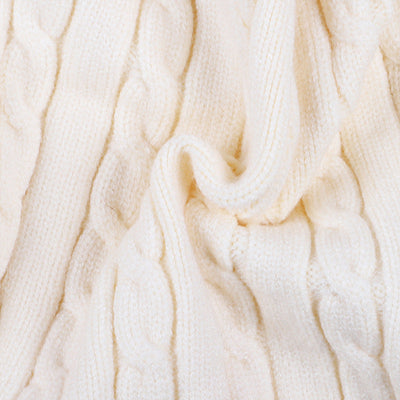 Baby Logo Patch Pattern Side Striped Sleeves Conchet Knit Sweater