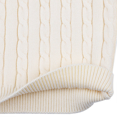 Baby Logo Patch Pattern Side Striped Sleeves Conchet Knit Sweater